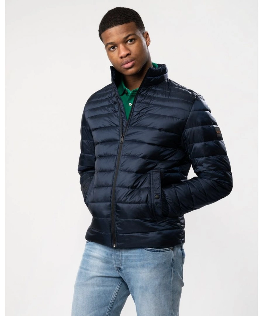 Hugo Boss Oden 1 Mens Lightweight Padded Jacket with Water-Repellent Finish - Dark Blue - Size Large